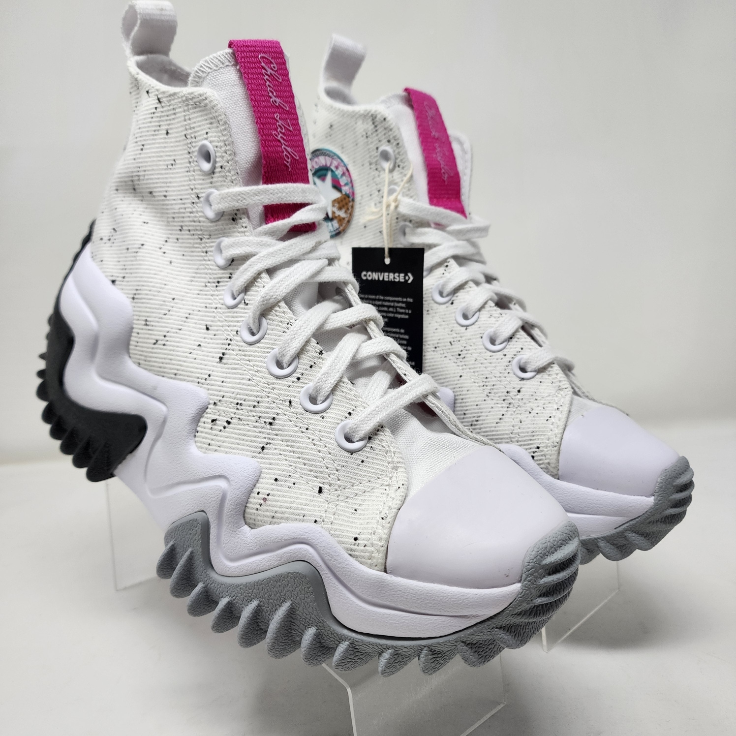 Converse Sneakers Mens 8 Ivory Run Star Motion Chunky Platform 90s Oreo Hi Top