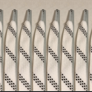 BULK  White / Black Tipped Lacrosse Shooting Lace 12 Count (4 Sets) (48 Laces)