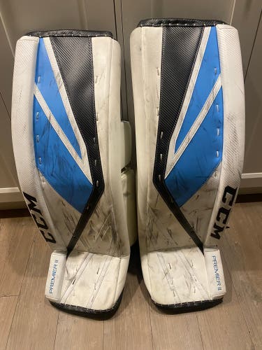 Used 36" CCM Pro Stock Premier II Pro Goalie Leg Pads