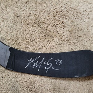 BROCK MCGINN 21'22 Signed Pittsburgh Penguins NHL Game Used Hockey Stick COA