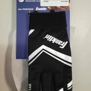 Franklin Receiver Football Gloves 1 Pair Stick Size Youth Medium Black New