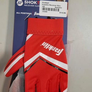 Franklin Receiver Football Gloves 1 Pair Stick Size Youth Medium Red New