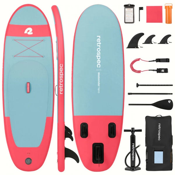 Retrospec Inflatable Standup Paddleboard iSUP Weekender Nano 8 ft 2 Colors Max 1