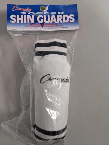 Champion Shin Guards Size Sizes Youth Small, Medium and Large Youth Soccer White