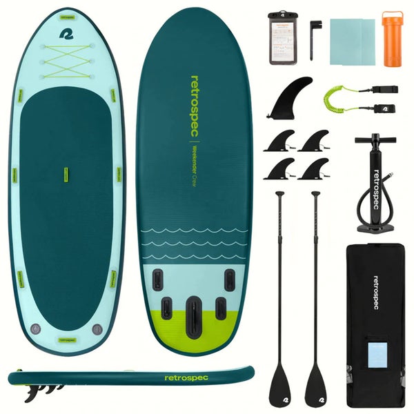 Retrospec Inflatable iSUP PaddleBoard Weekender Crew Multi Person12 Ft Aruba Rip