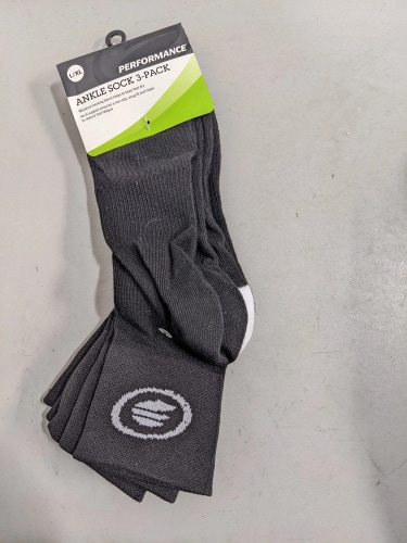 Performance Ankle Sock 3-Pack L/XL Black New Bicycle