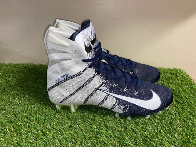 Nike Vapor Untouchable 3 Elite P Football Cleats White Navy AO3006-101 Mens 11