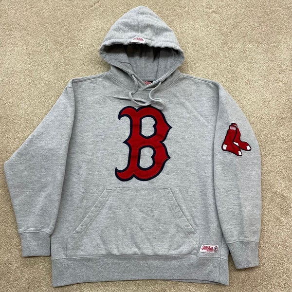 Boston Red Sox Sweatshirt Men Small Adult Gray Hooded MLB Baseball Pullover  USA