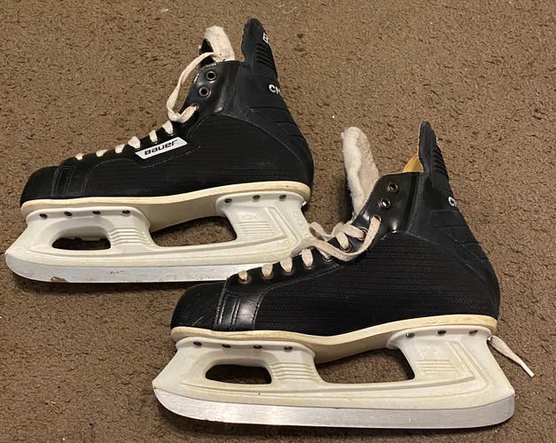 Bauer Charger Black Mens Ice Hockey Skates Size 9 433244 Made in Canada ICM COMP