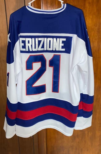 Mike Eruzione USA Jersey Large White