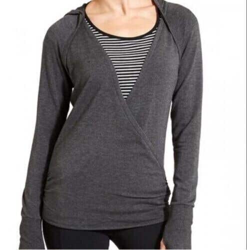 Athleta Studio Hoodie Women's Size XS Charcoal Grey Heather Sweatshirt