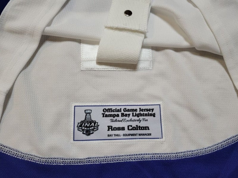 ROSS COLTON 2021 Stanley Cup Finals Tampa Bay Lightning PM Game Worn Jersey