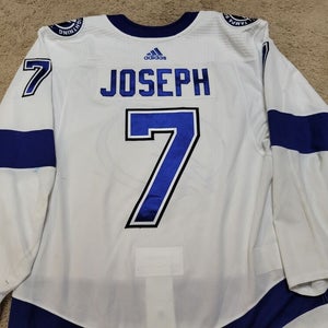 MATHIEU JOSEPH 18'19 Rookie "1st NHL Goal" Tampa Bay Lightning Game Worn Jersey