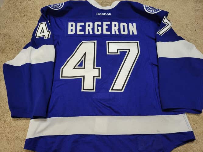 MARC-ANDRE BERGERON 11'12 Tampa Bay Lightning Photomatched Game Worn Jersey