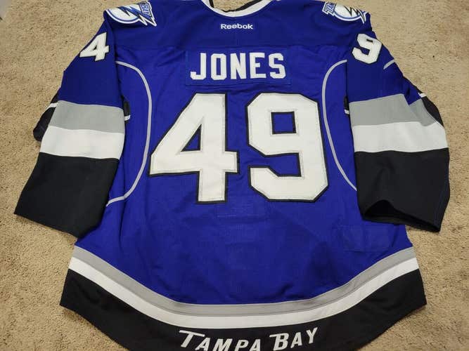 BLAIR JONES 11'12 Alternate Tampa Bay Lightning NHL Game Worn Jersey