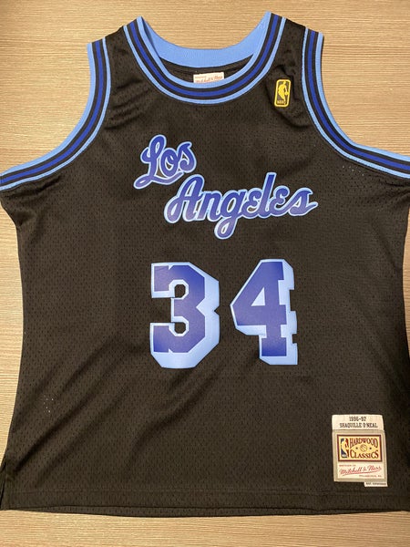 Men's Mitchell & Ness Shaquille O'Neal Black Los Angeles Lakers 1996-97  Hardwood Classics Reload Swingman Jersey