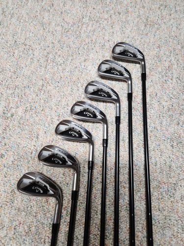 Used Men's Callaway Right Handed Apex 21 Iron Set Regular Flex 7 Pieces Graphite Shaft