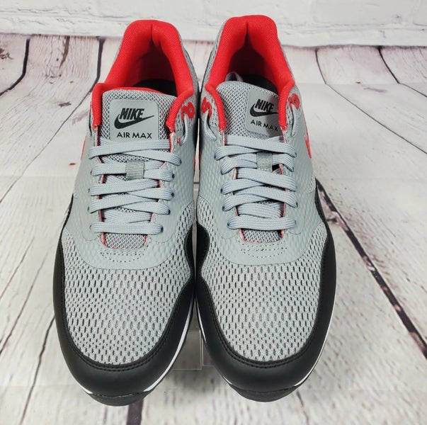 Nike Golf Shoes Mens 8 Particle Grey Air Max 1 Red Swoosh Lace Up