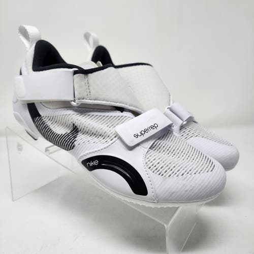 Nike Cycling Shoes Womens 8 White Black SuperRep Cycle Spell Out Logo