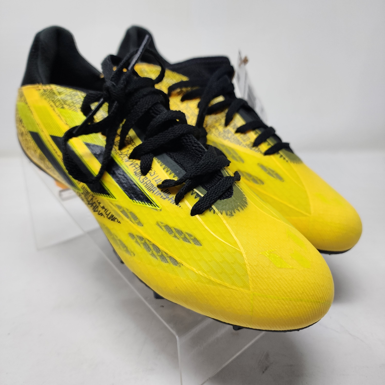 Adidas Soccer Cleats Mens 6.5 Yellow X SpeedFlow Messi.3 FG Lace Up Logo Stripes