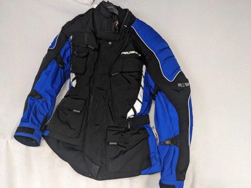 Fieldsheer Touring Insulated Motorcycle Jacket Coat Size Small Color Blue Condit