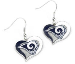 2017 Los Angeles Rams NFL Team Swirl Heart Earrings
