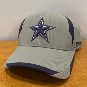 Dallas Cowboys Hat Cap Fitted Men Small Medium NFL Football Retro Reebok Gray
