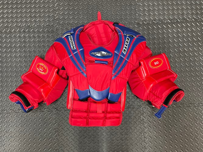 Brown elite goalie chest protector