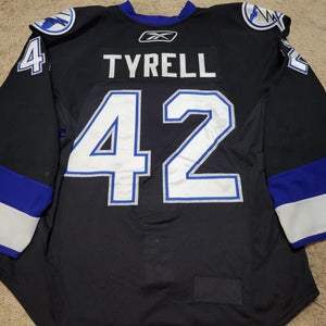 Dana Tyrell 10'11 Rookie Black Tampa Bay Lightning Photomatched Game Worn Jersey