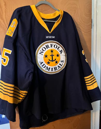 Norfolk Admirals Game Worn Jeremy Brodeur Jersey