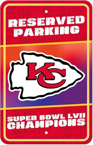 NFL Kansas City Chiefs 2023 Super Bowl LVII Champions Plastic Parking Sign