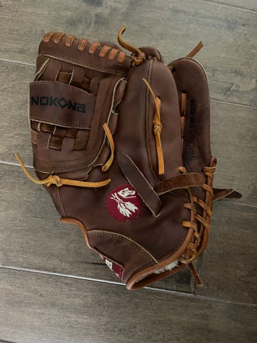 Used Right Hand Throw Nokona Pitcher's W1200 Baseball Glove 12" -Walnut