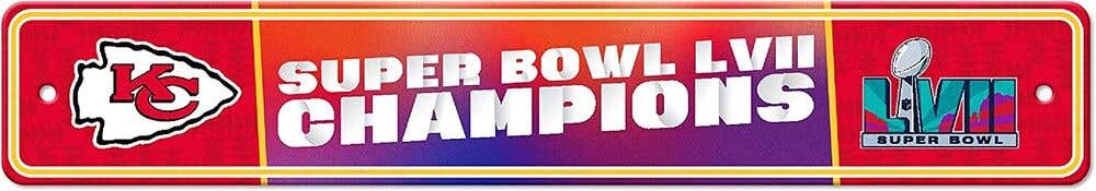 NFL Kansas City Chiefs 2023 Super Bowl LVII Champions Plastic Street Sign