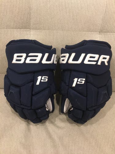 Frank Vatrano Bauer Supreme 1S Pro Stock Hockey Gloves SHORT CUFF 14"