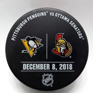 Dec 8 2018 Pittsburgh Penguins @ Ottawa Senators NHL Warm-Up Hockey Puck
