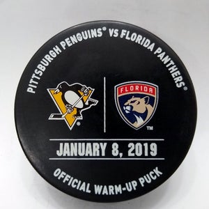 Jan 8 2019 Pittsburgh Penguins vs Florida Panthers NHL Warm-Up Hockey Puck