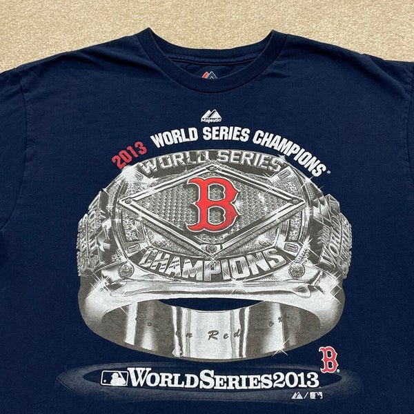 Mens Majestic Boston Red Sox Champions 2013 American League T Shirt Size  Medium
