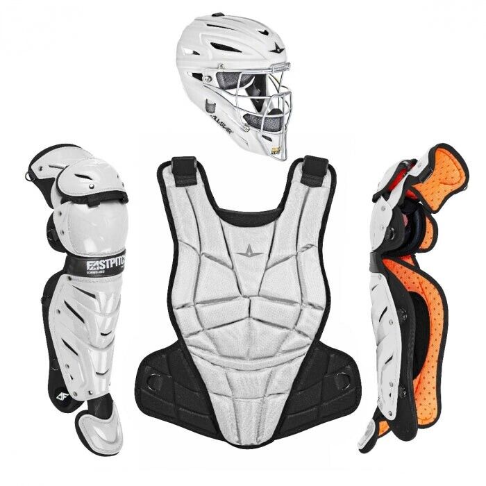 Rawlings Youth White/Silver VELO 2.0 Catcher's Gear Box Set: CSV2Y-W/SIL