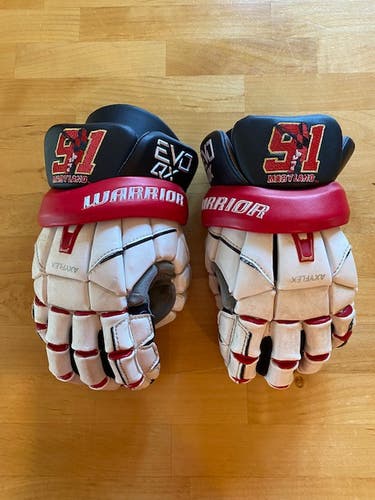 Used Player's Warrior EVO QX Lacrosse Gloves Medium