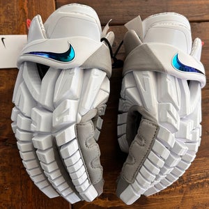 Nike Vapor Premier Field gloves Lax Lacrosse New With Tags NWT White Large