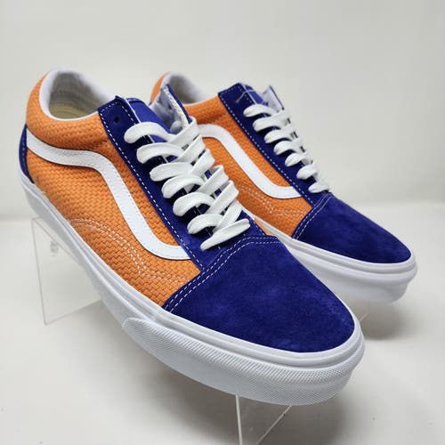 Vans Skateboarding Shoes Mens 10 Blue Old Skool P&C Suede Woven Upper Sneakers