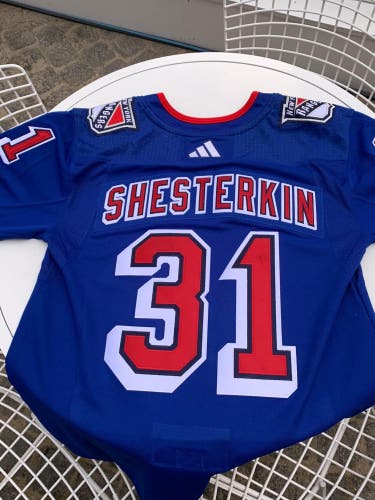 Authentic Adidas New York Rangers Igor Shesterkin Reverse Retro Jersey Size 52
