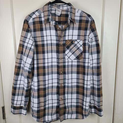The North Face Mens Plaid Button Up Shirt Long Sleeves Hiking Brown Size: M