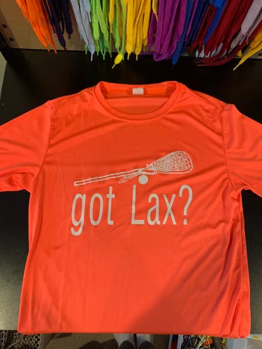 GOT LAX T-Shirt Orange Lacrosse Apparel size XS