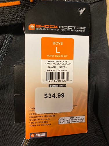 Black New Large Shock Doctor Compression Bio Flex Cup