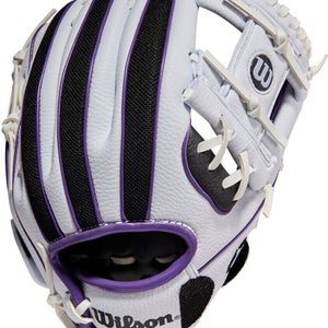 Wilson A200 EZ Cathch 10" Baseball Glove White/ Black/ Purple WBW10045410 NEW