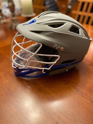 New Cascade R Matte Grey with White Mask and Royal Blue chin.