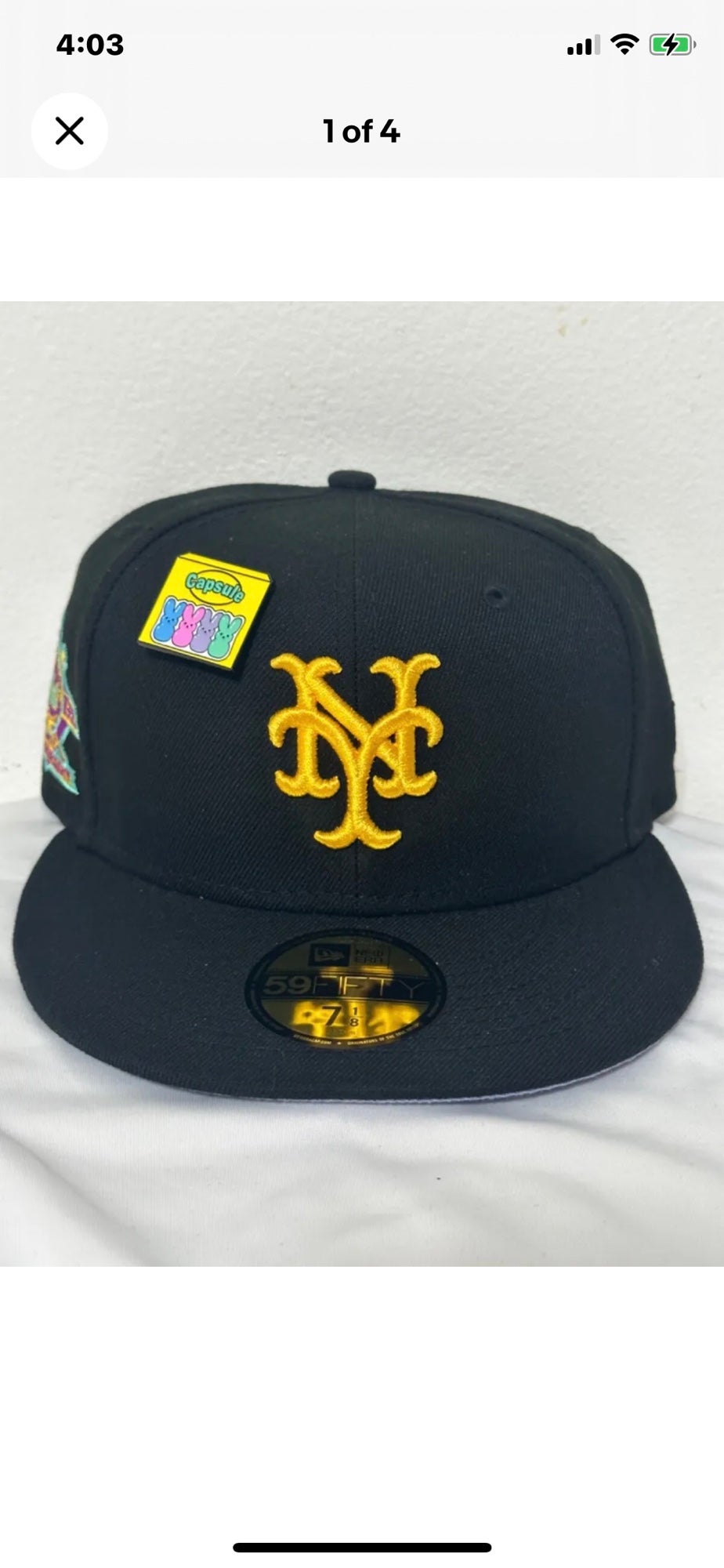 New York Mets Onfield Black Cooperstown New Era 71/4