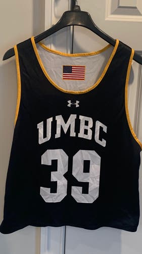 Black/White Team-Issued Under Armour UMBC Lacrosse Pinnie
