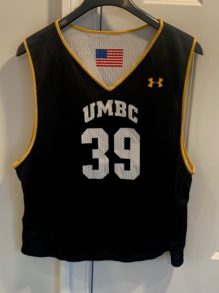 Black/White Team-Issued Under Armour UMBC Lacrosse Pinnie